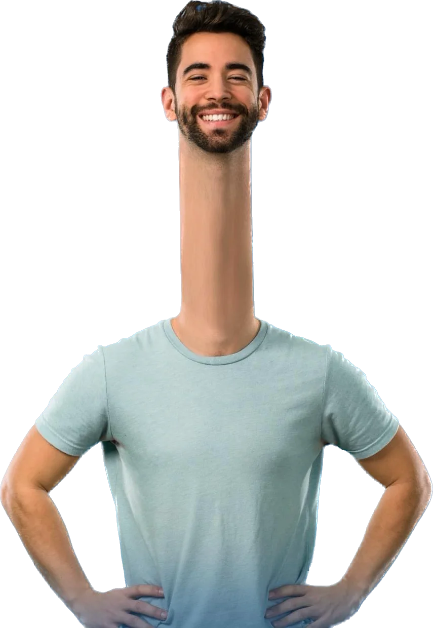رجل طويل الرقبة